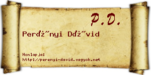 Perényi Dávid névjegykártya