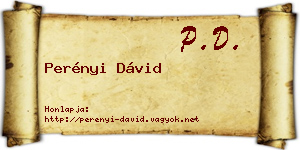 Perényi Dávid névjegykártya